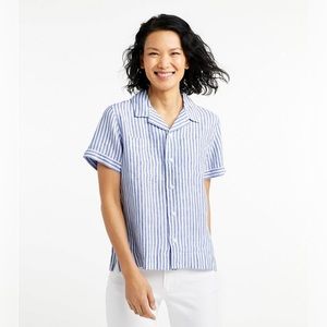 LLBean Linen Camp Shirt Button Up women’s XL